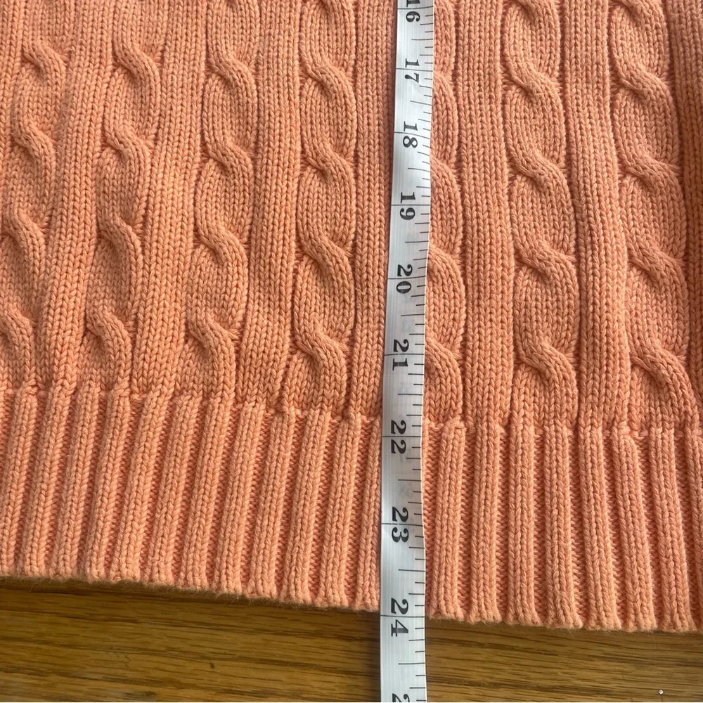 Ralph Lauren Women's Coral Crew Neck Sweater Size Large Cotton Cable Knit - Picture 5 of 5